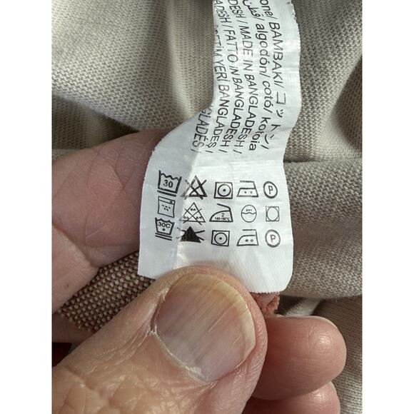 Zara Midi Cotton Bone Ivory Color Tie Waist Dress Sz M Short Sleeve Classic - Picture 13 of 13